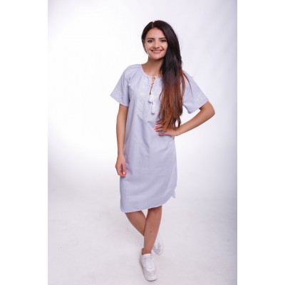 Embroidered Mini Dress "Joyful Youth" White